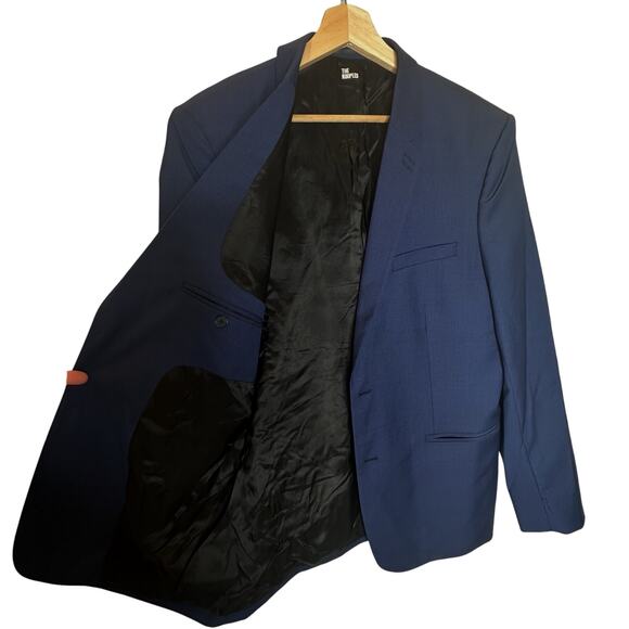 The KOOPLES 100% Wool Navy Blue Micro Houndstooth Blazer Mens Size 52 L-XL - Picture 15 of 16